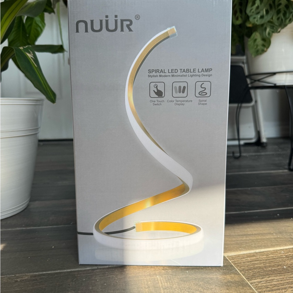 Spiral LED Table Lamp - White and Gold